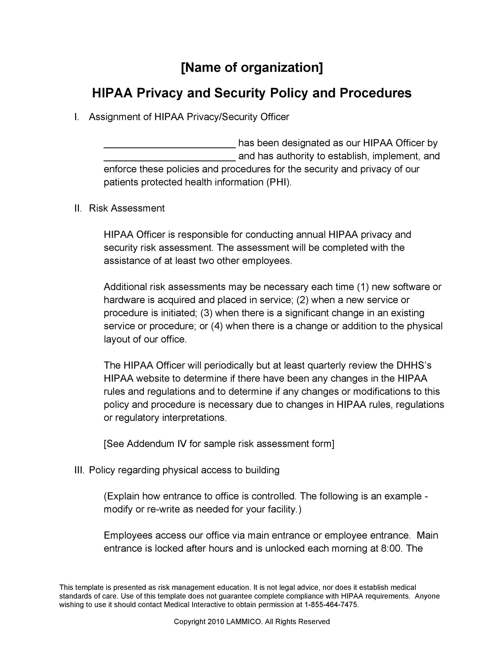 sample information security policy template